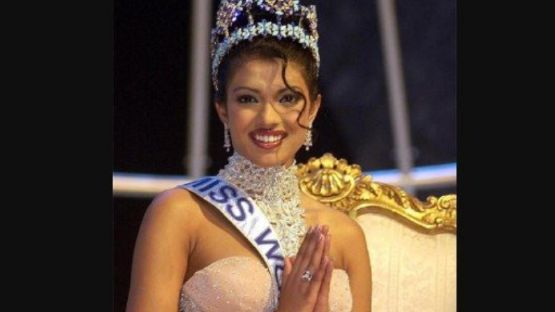 Priyanka Chopra after winning Miss World 2000